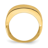 14k Polished Triple Ridge Dome Ring-R706