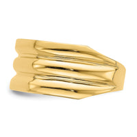 14k Polished Triple Ridge Dome Ring-R706