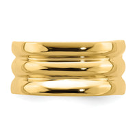 14k Polished Triple Ridge Dome Ring-R706
