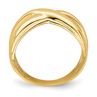 14K Polished w/ Cut Out Sides X Dome Ring-R707