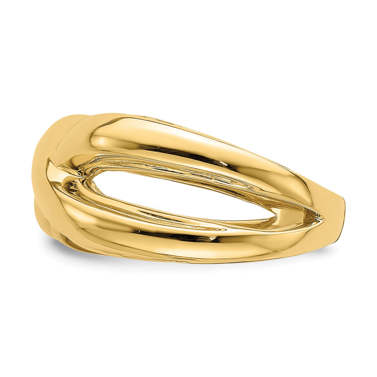 14K Polished w/ Cut Out Sides X Dome Ring-R707