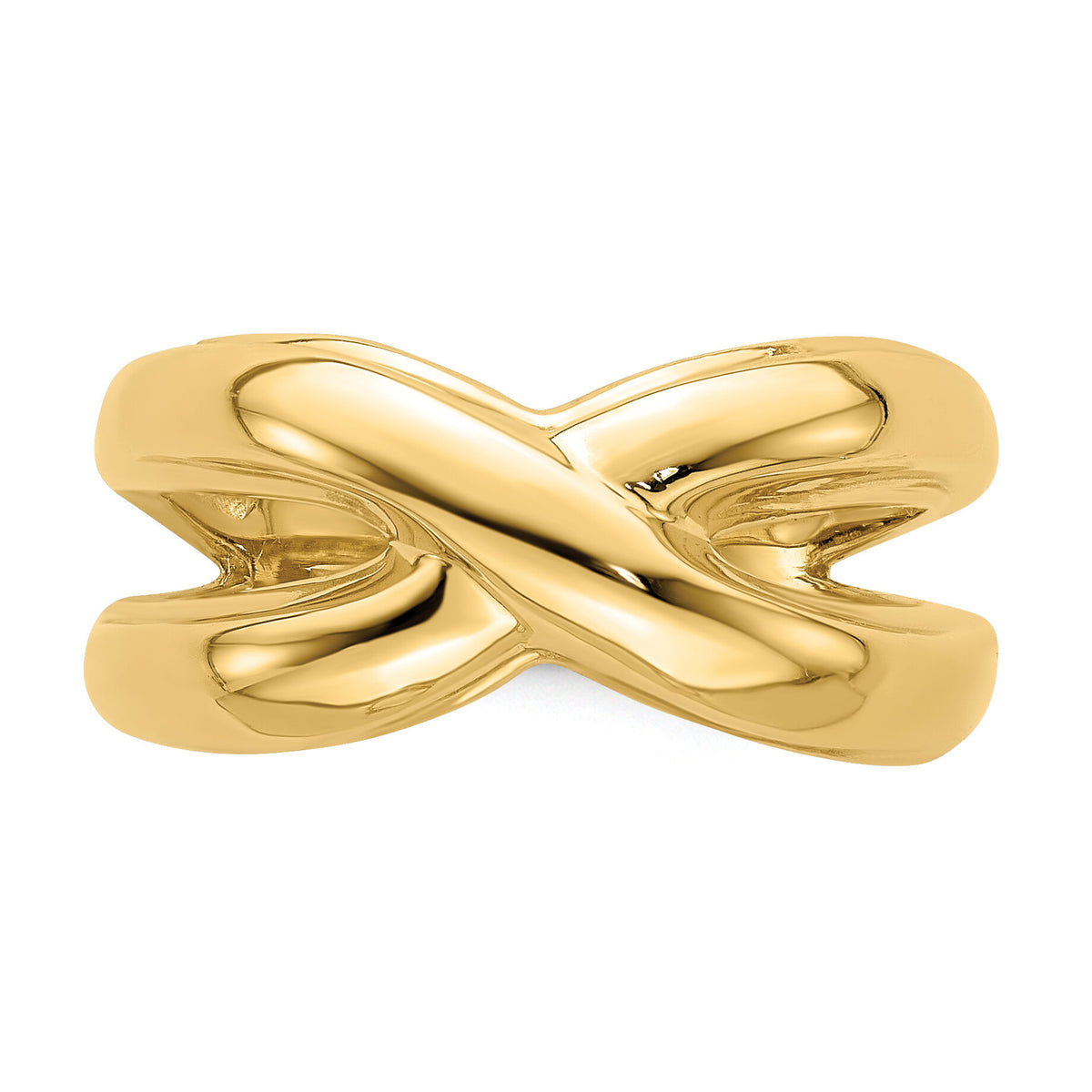 14K Polished w/ Cut Out Sides X Dome Ring-R707