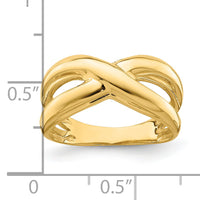 14K Polished w/ Cut Out Sides X Dome Ring-R707