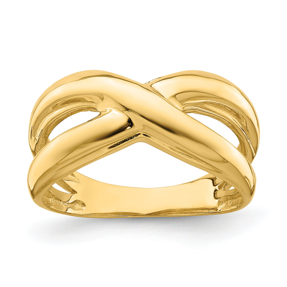 14K Polished w/ Cut Out Sides X Dome Ring-R707
