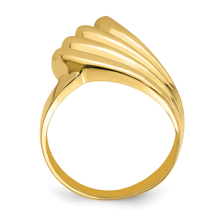 14K Polished Fish Tail Ring-R711