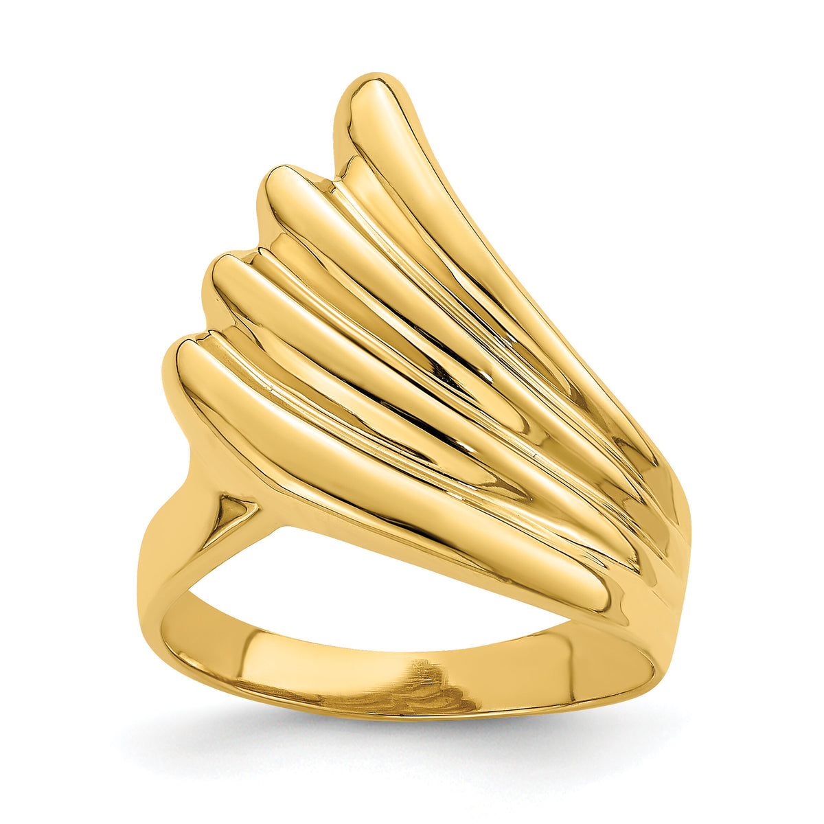 14K Polished Fish Tail Ring-R711