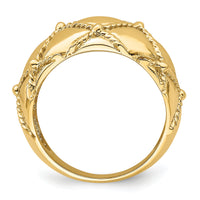 14k Quilted Rope Solid Dame Ring-R716