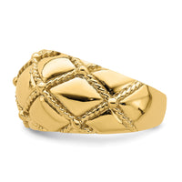 14k Quilted Rope Solid Dame Ring-R716