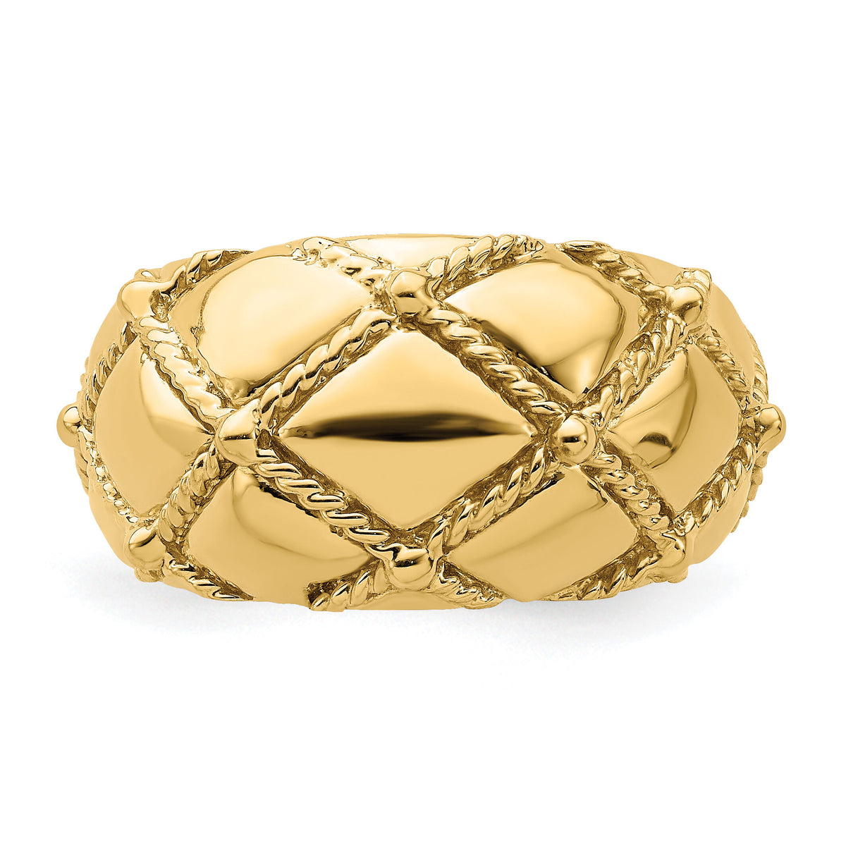 14k Quilted Rope Solid Dame Ring-R716
