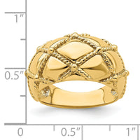 14k Quilted Rope Solid Dame Ring-R716