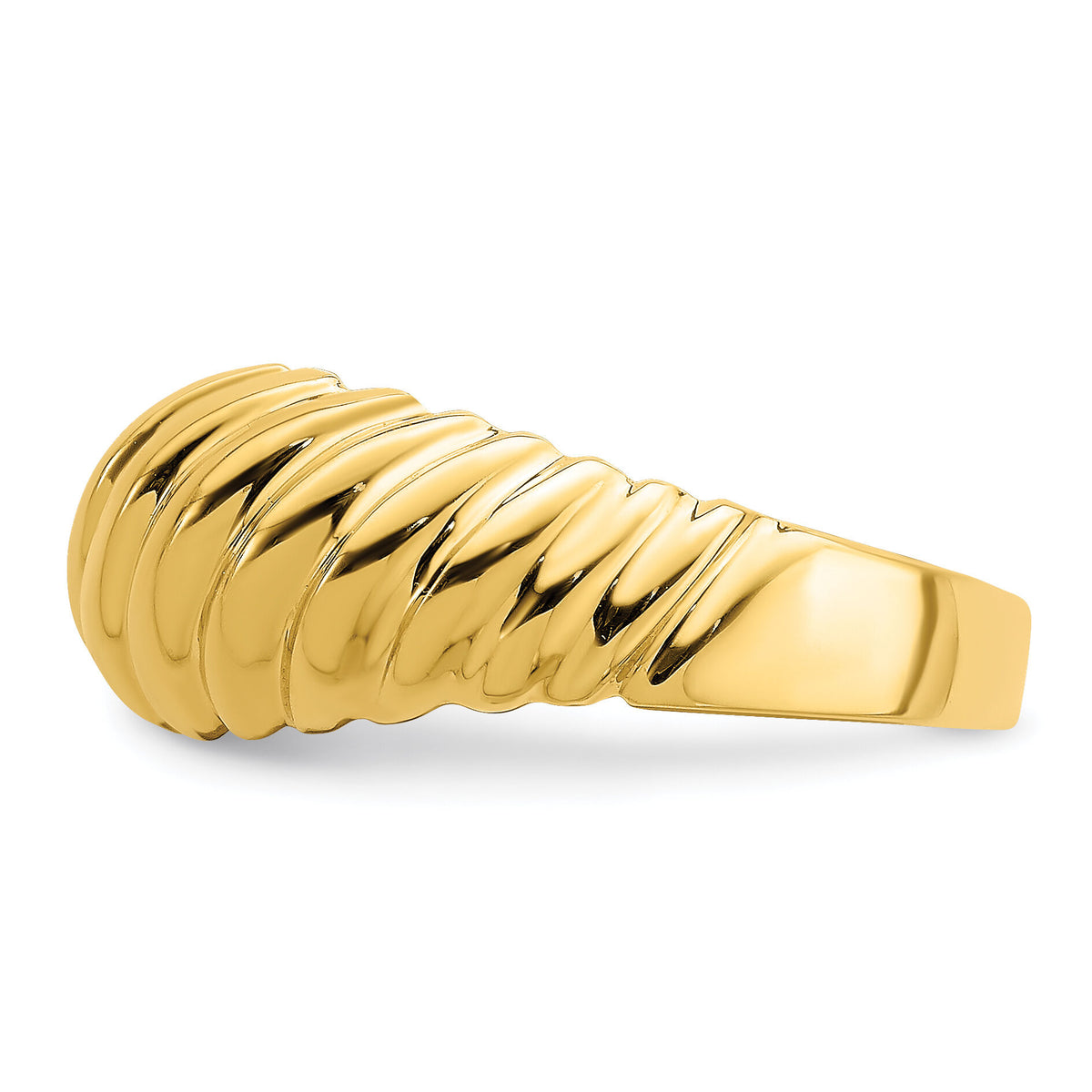 14k Polished Shrimp Dome Ring-R717