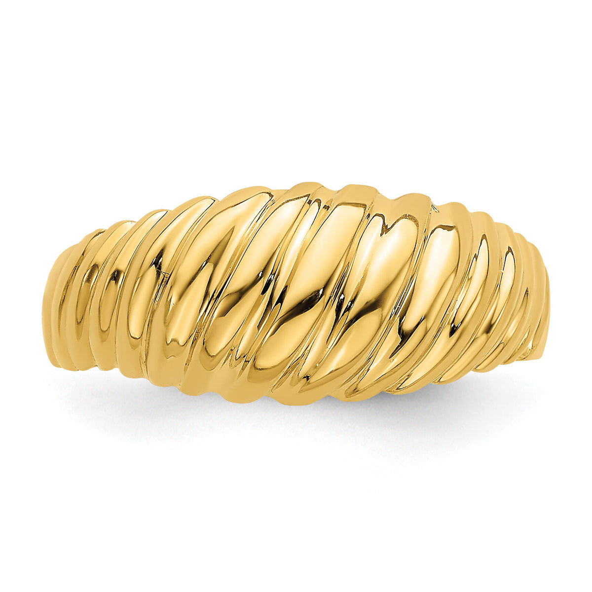 14k Polished Shrimp Dome Ring-R717