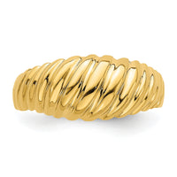 14k Polished Shrimp Dome Ring-R717