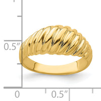 14k Polished Shrimp Dome Ring-R717