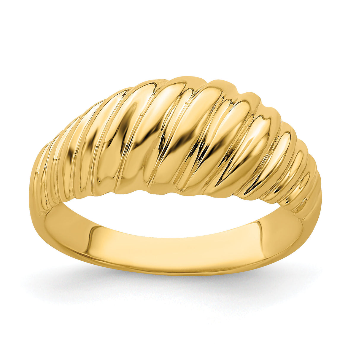 14k Polished Shrimp Dome Ring-R717