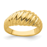 14k Polished Shrimp Dome Ring-R717