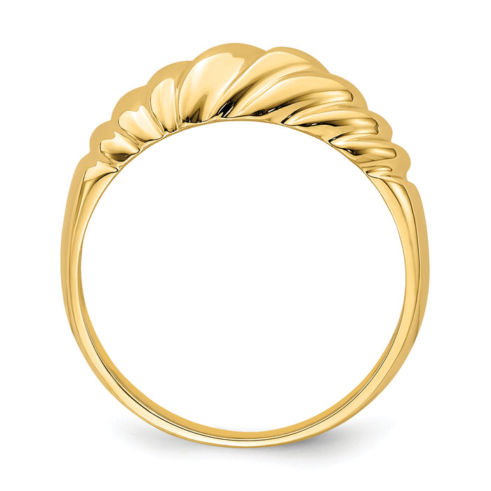 14k Polished Dome Ring-R718