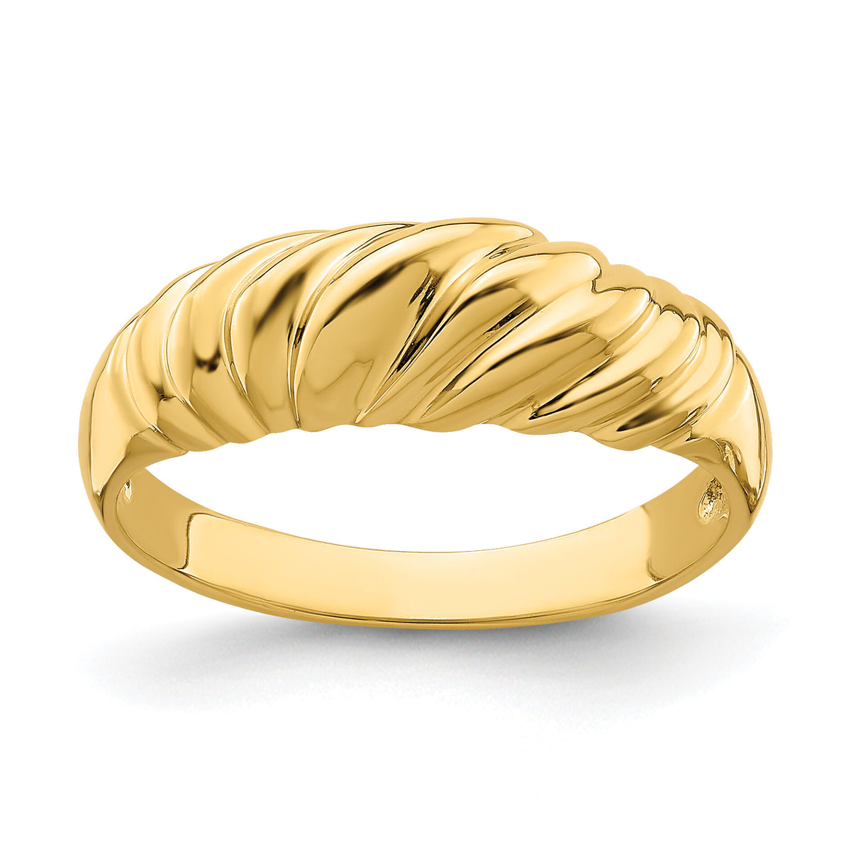 14k Polished Dome Ring-R718