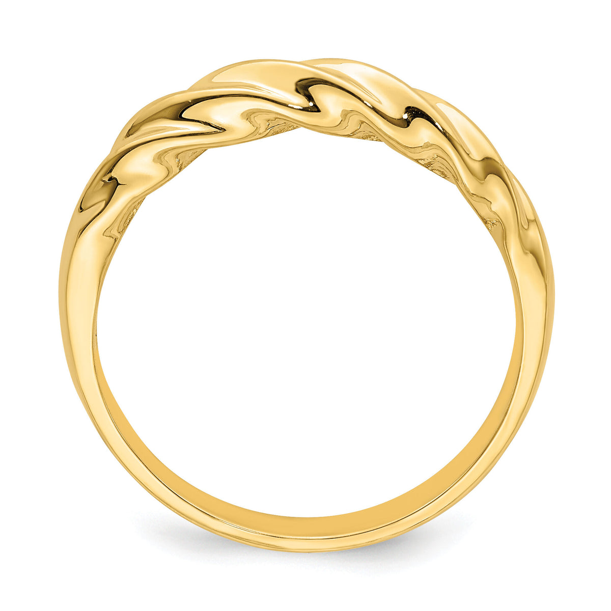 14k Polished Thin Ribbed Dome Ring-R720