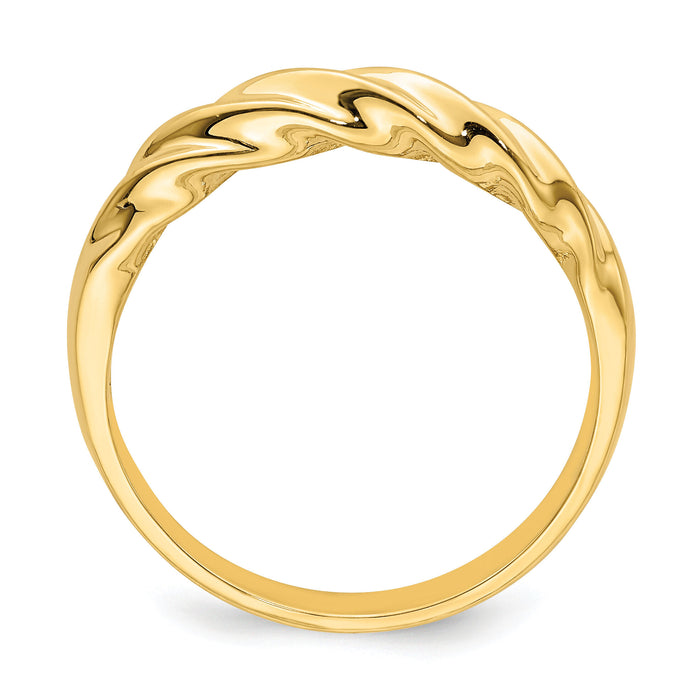 14k Polished Thin Ribbed Dome Ring-R720