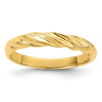 14k Polished Thin Ribbed Dome Ring-R720