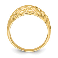 14k Polished Basket Weave Pattern Ring-R723