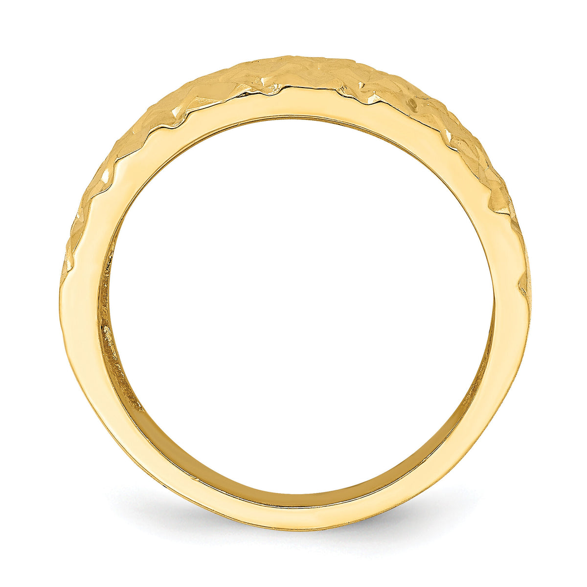14K D/C Quilted Pattern Dome Ring-R728