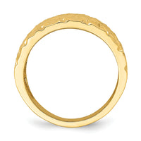 14K D/C Quilted Pattern Dome Ring-R728