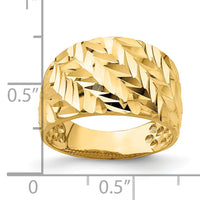 14k D/C Arrow Slash Dome Ring-R729