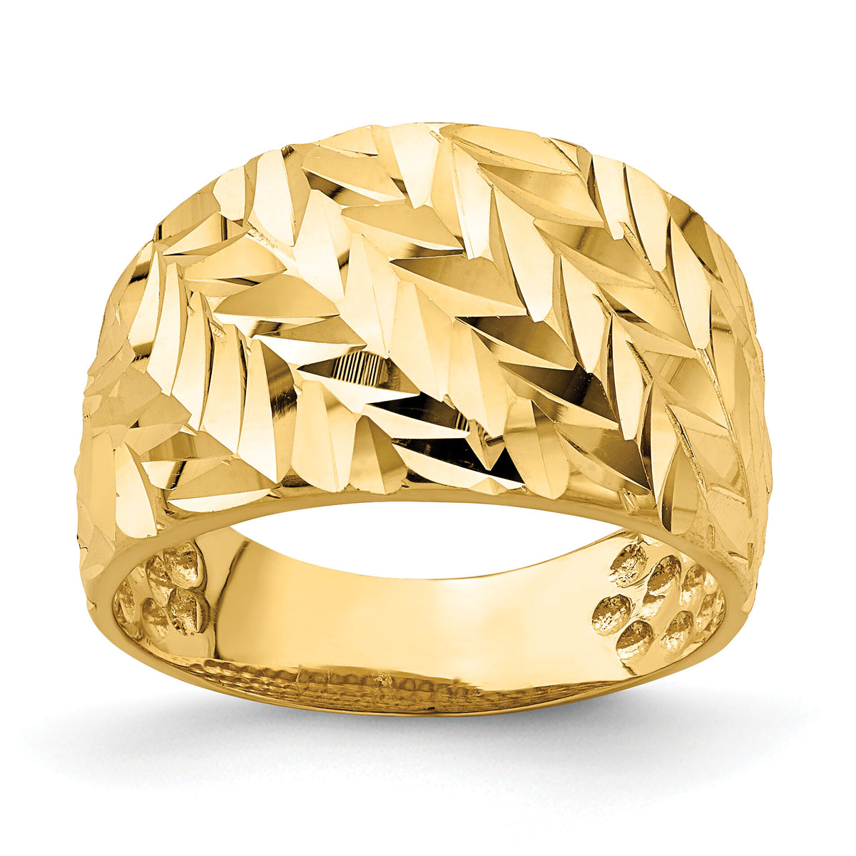 14k D/C Arrow Slash Dome Ring-R729