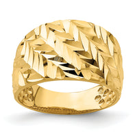 14k D/C Arrow Slash Dome Ring-R729