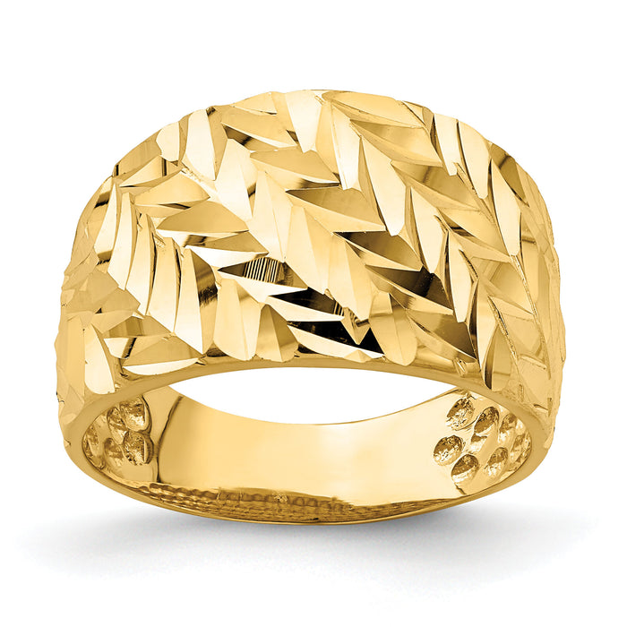 14k D/C Arrow Slash Dome Ring-R729