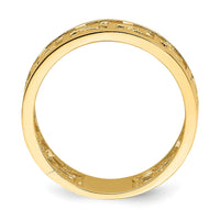 14K Polished Cut Out Greek Key Design Band-R736