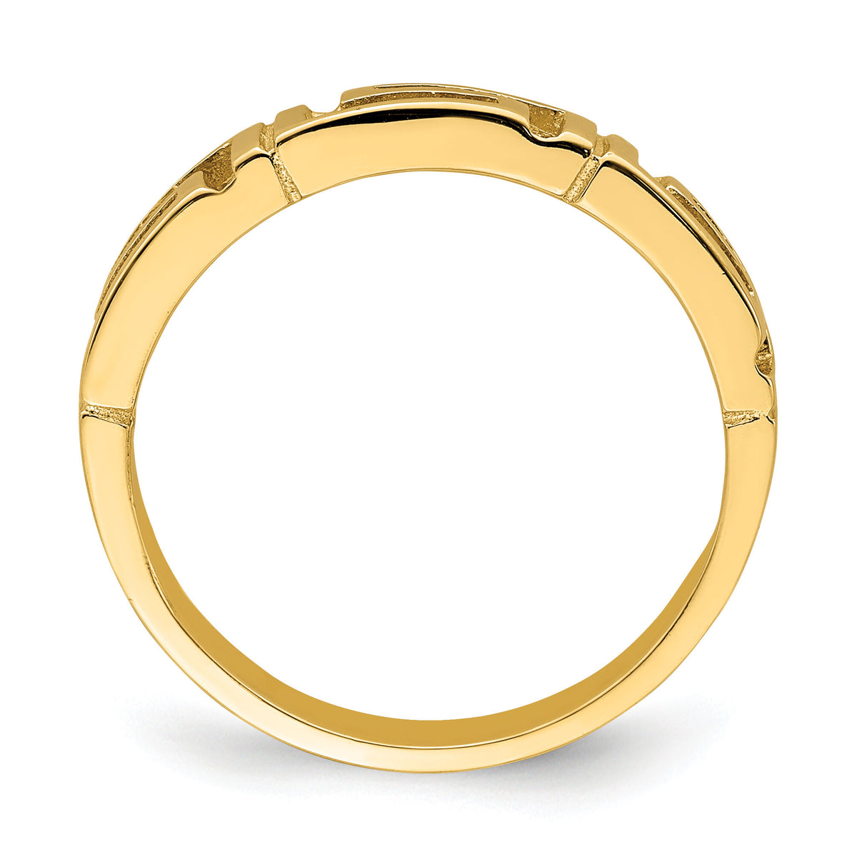 14k Cut-Out Greek Key Band-R742