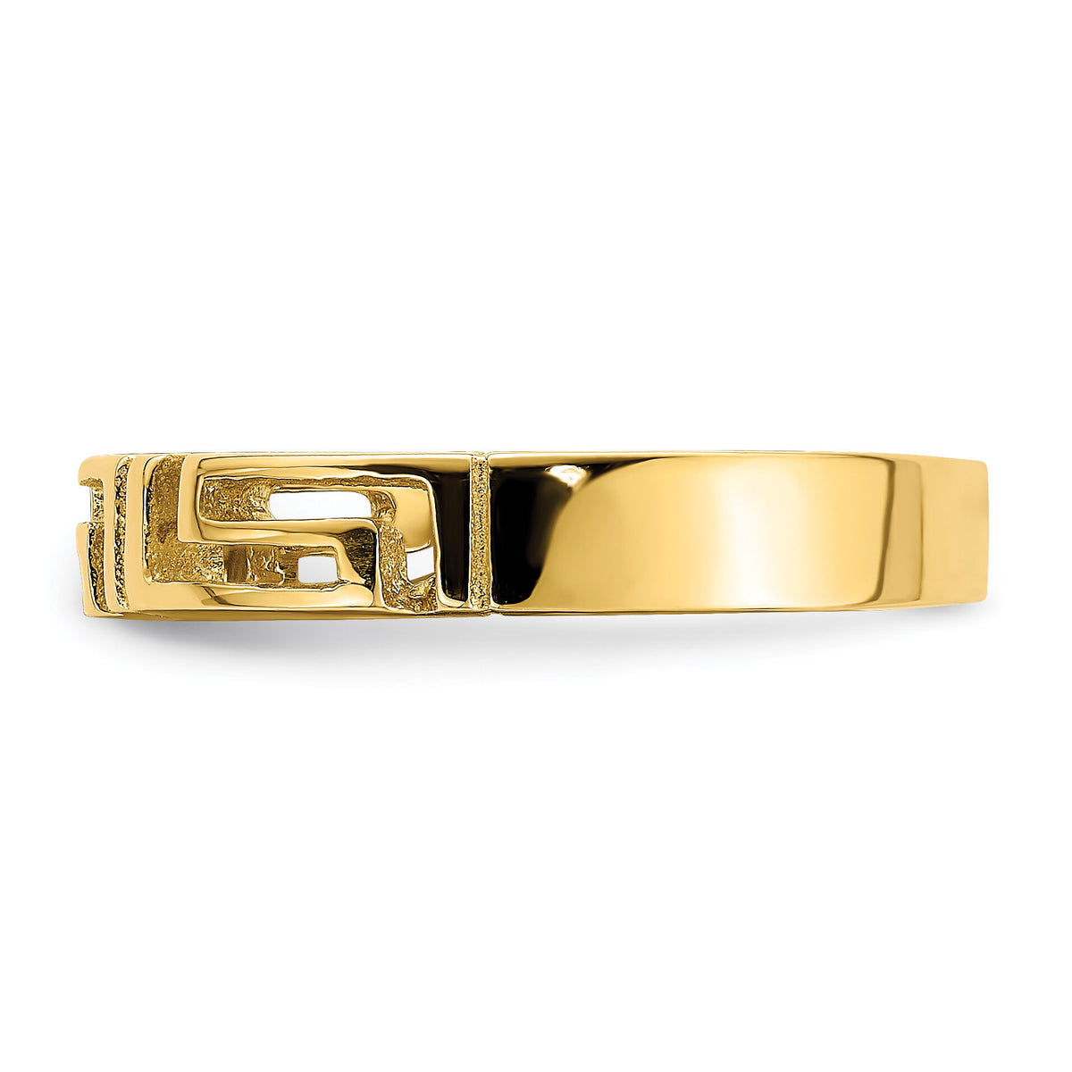 14k Cut-Out Greek Key Band-R742
