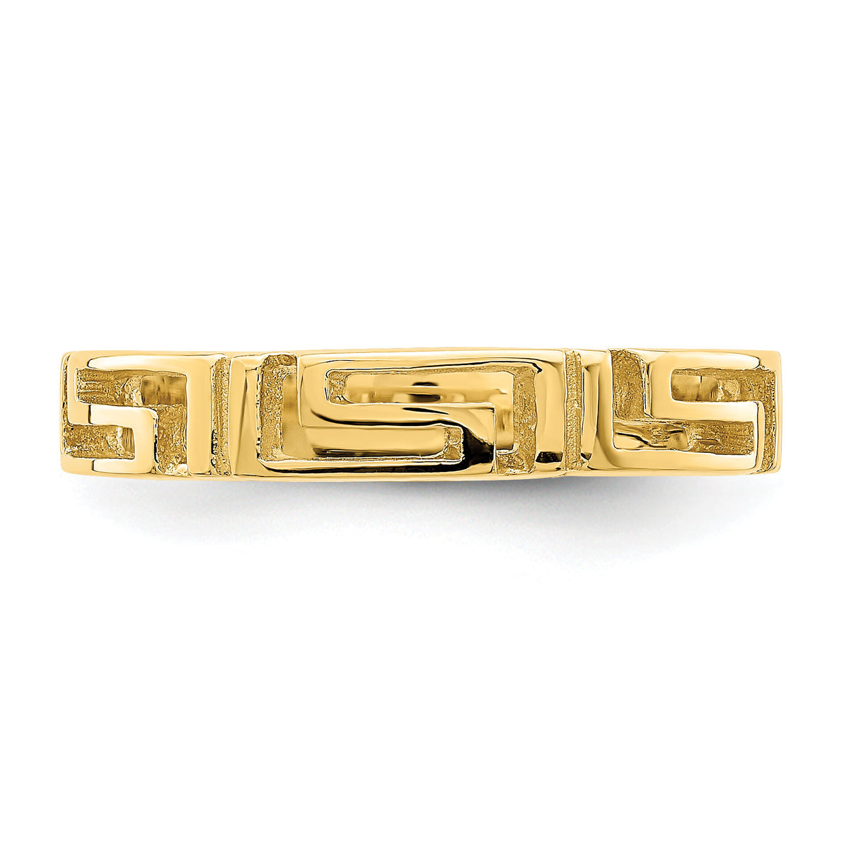 14k Cut-Out Greek Key Band-R742