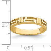 14k Cut-Out Greek Key Band-R742