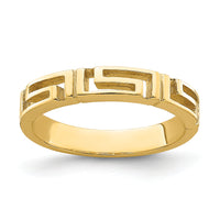 14k Cut-Out Greek Key Band-R742