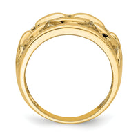 14K Polished Chain Design Inside Ring-R757