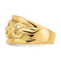 14K Polished Chain Design Inside Ring-R757