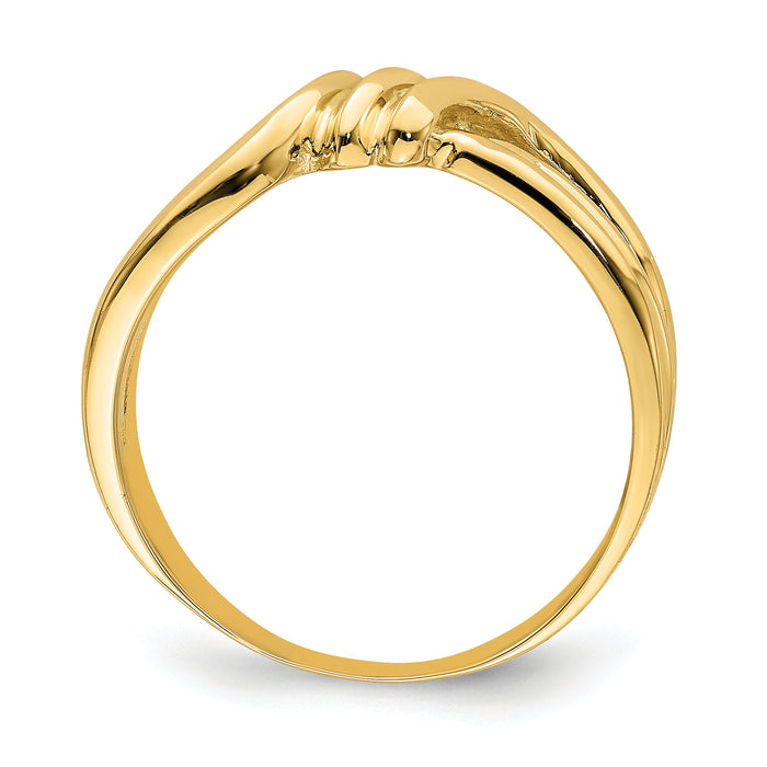 14k Polished Ribbed Band Ring-R761
