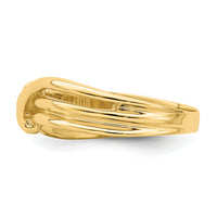 14k Polished Ribbed Band Ring-R761