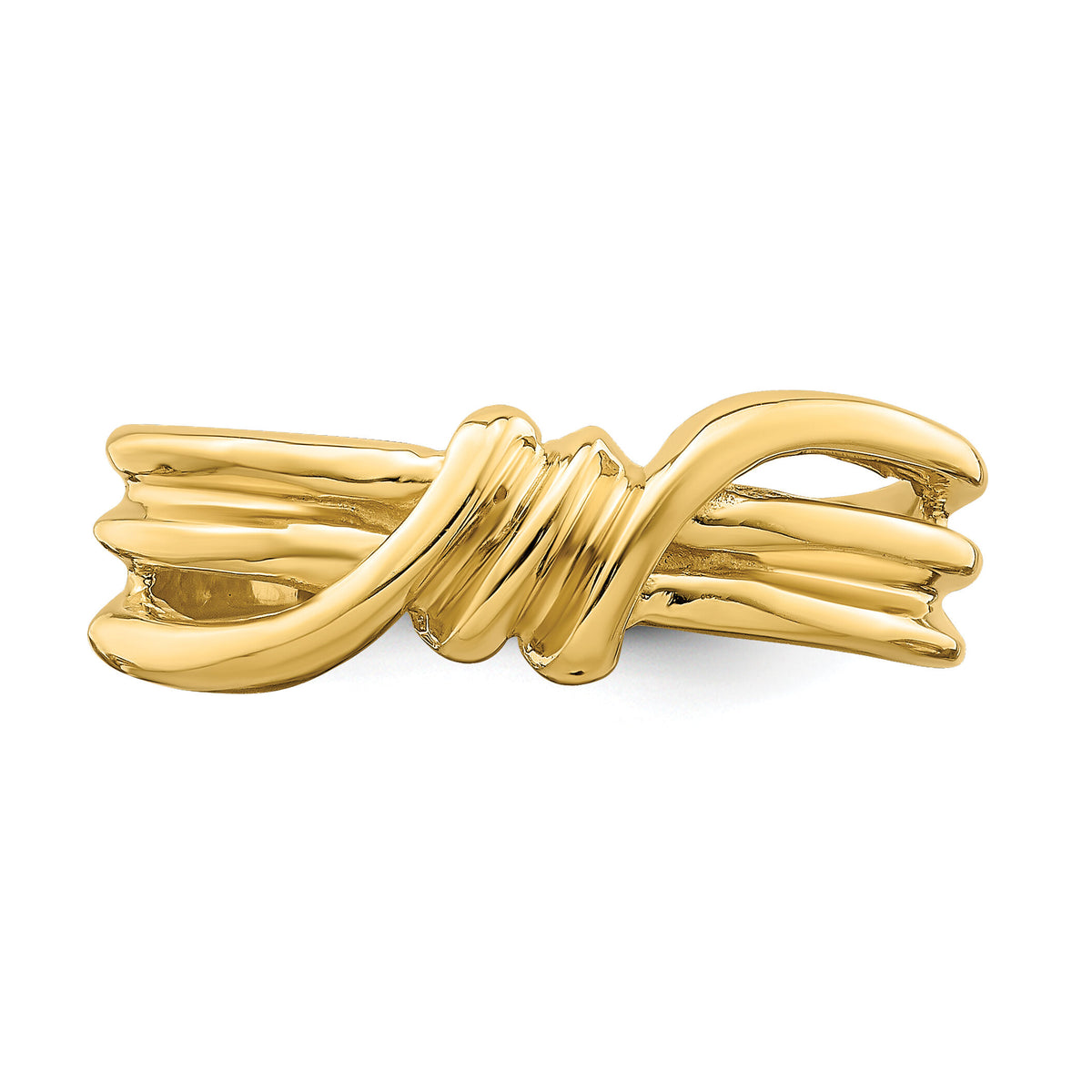 14k Polished Ribbed Band Ring-R761