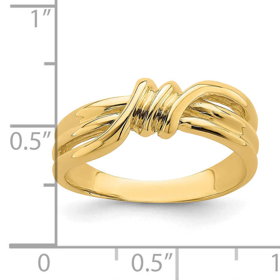 14k Polished Ribbed Band Ring-R761