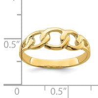 14K Polished Chain Link Ring-R763