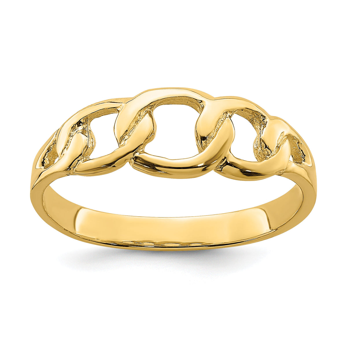14K Polished Chain Link Ring-R763