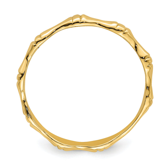 14k Polished Bamboo Band-R766