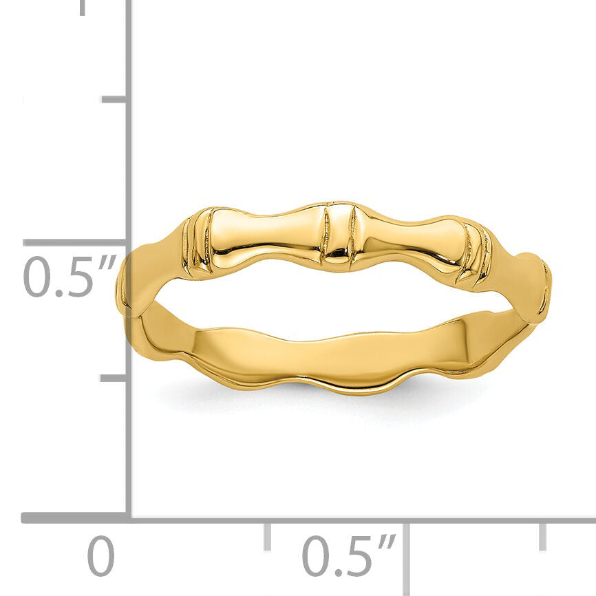 14k Polished Bamboo Band-R766