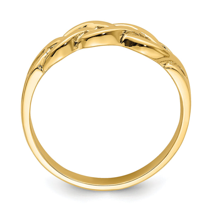 14k Polished Braided Knot Ring-R767