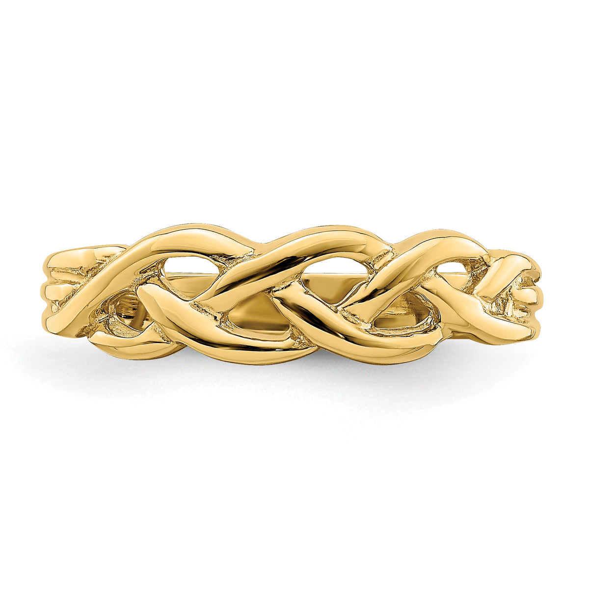 14k Polished Braided Knot Ring-R767